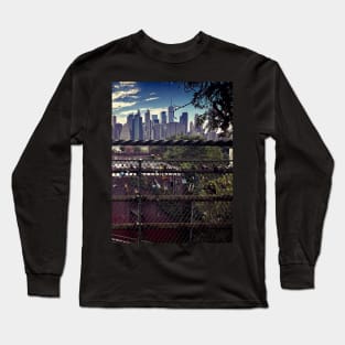 Manhattan Skyscrapers Skyline Love Padlocks NYC Long Sleeve T-Shirt